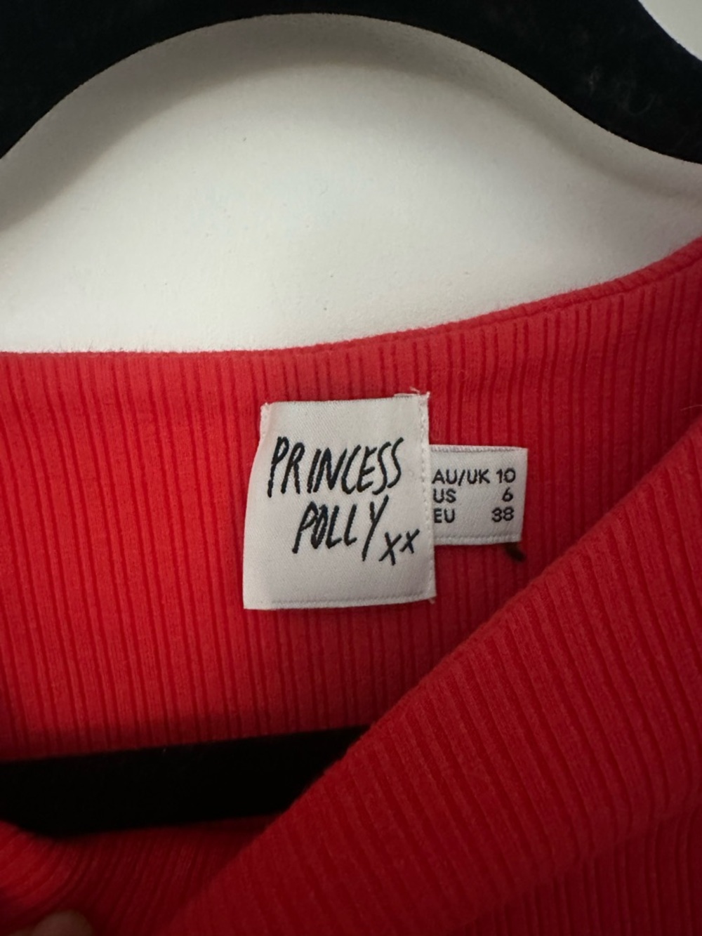 Princess Polly Red Ribbed Bodysuit with cutout - Picture 7 of 7